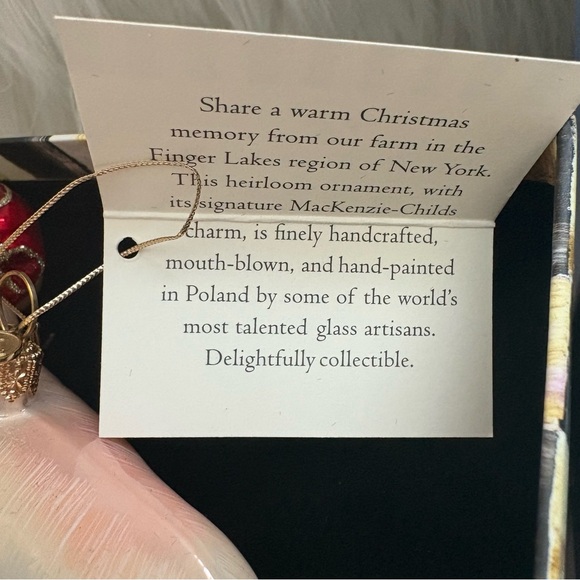 2014 Mackenzie Childs Pig in Boots Glass Holiday Ornament w/Box! - Picture 6 of 9